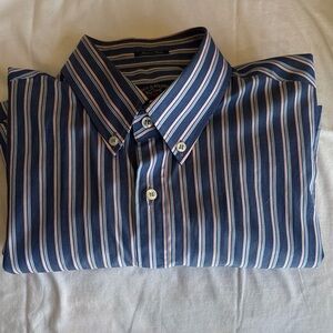 Paul & Shark Blue and White and pink Striped Shirt